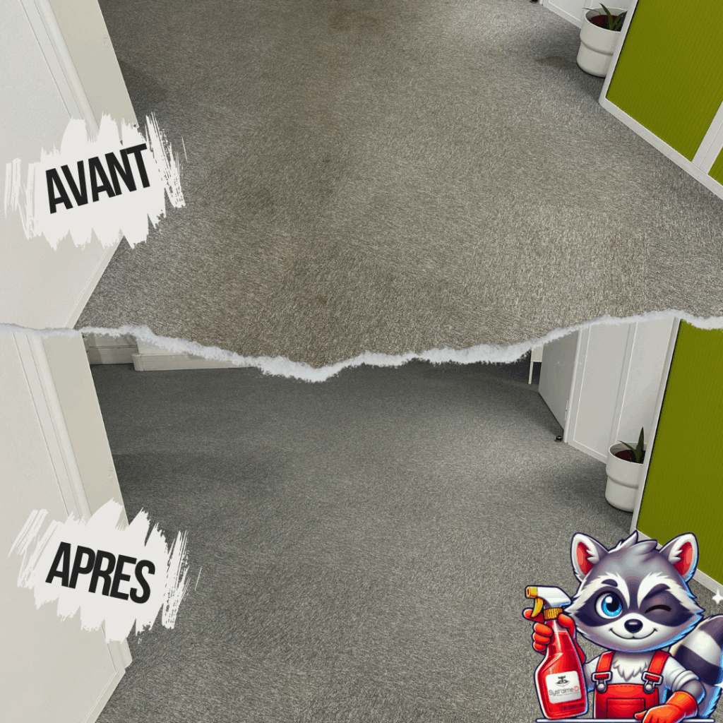 résultat avant/après nettoyage de moquette chez un particulier à paris